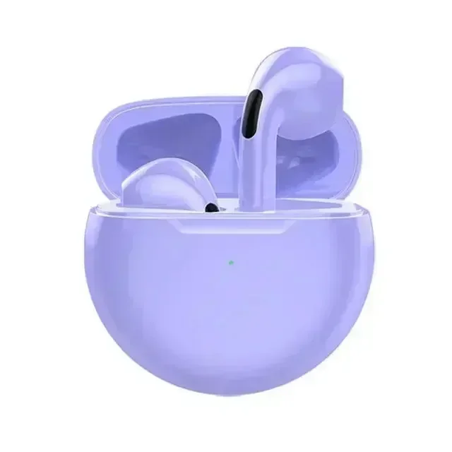 Profi 6 TWS Bluetooth-Kopfhörer für iPhone, kabelloses Bluetooth-Headset, Ohrhörer mit Geräuschunterdrückung und Mikrofon, Profi6 kabellose Kopfhörer: Lila