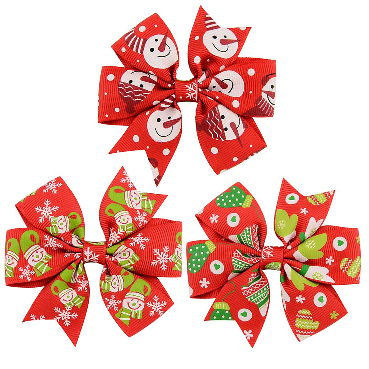 Kerst babymeisje strik haarspeld alligatorklemmen meisjes lint kinderhoofddeksels 6 haaraccessoires