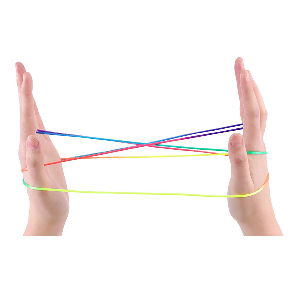 Kids Rainbow Colour Morrelen Vinger Draad Touw String Game Developmental Speelgoed Puzzel Educatief Spel Voor Kinderen Kids