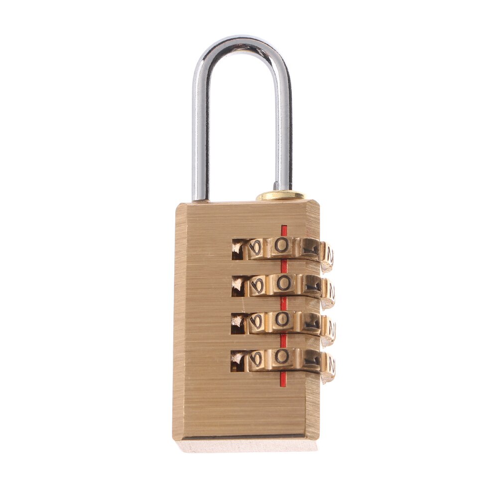 Arrivial Mini 4 Digits Number Password Code Lock Combination Padlock Resettable For Travelling Bag Door: Gold