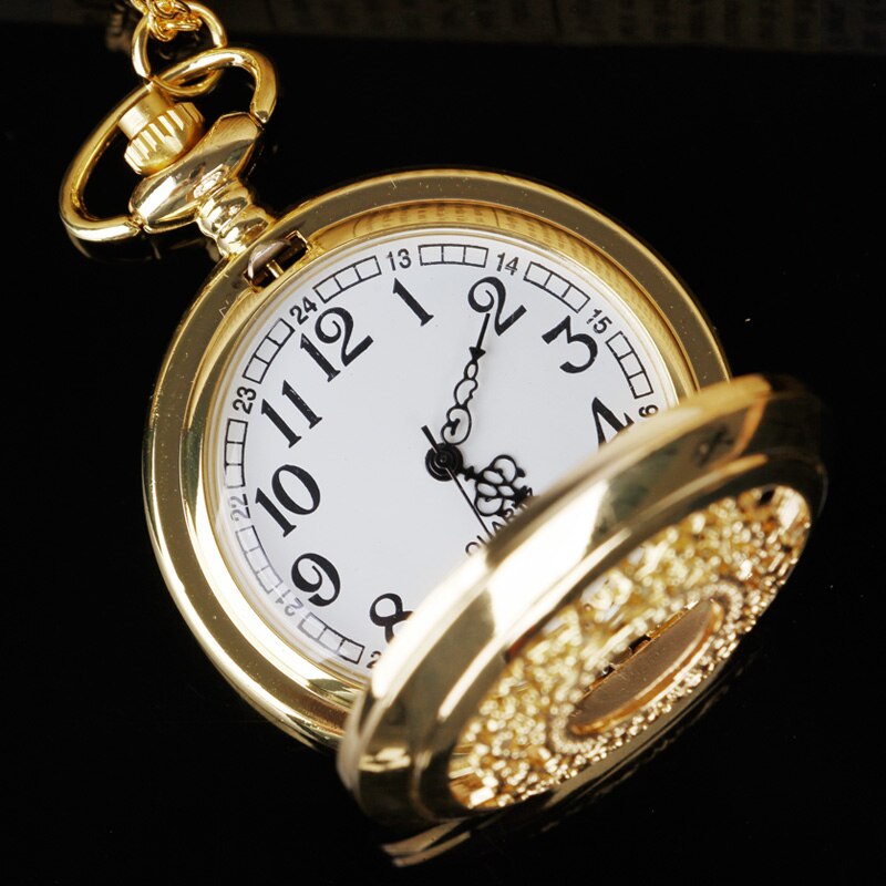 Holle Gouden Wit Quartz Zakhorloge Ketting Hanger Casual Unisex