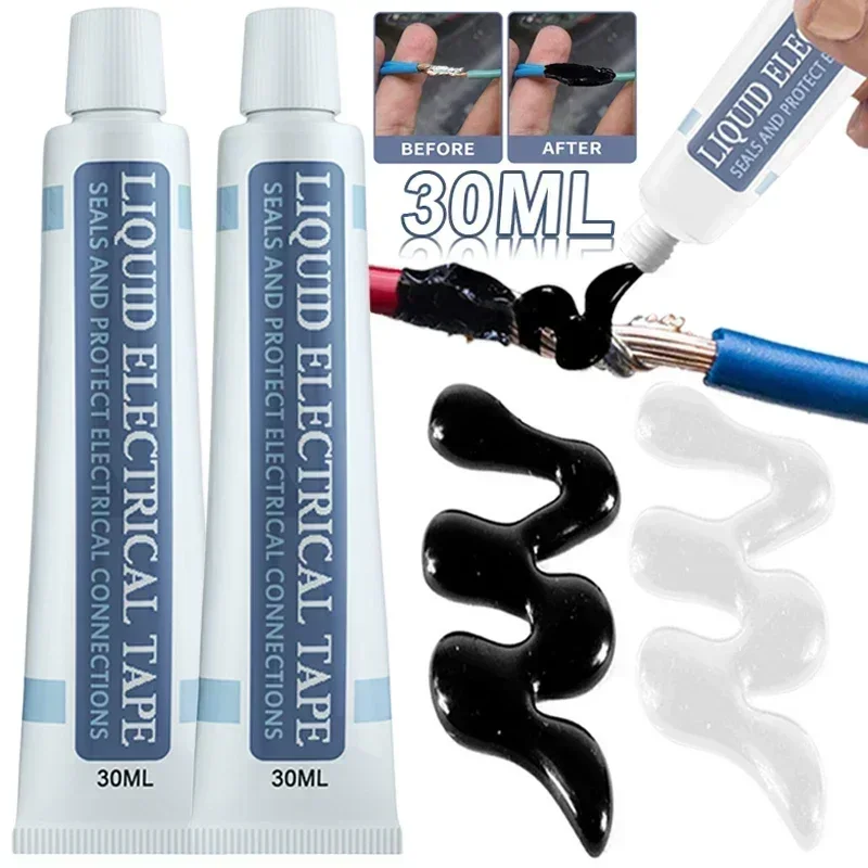 Ruban isolant liquide 30/50ml, réparation de fil électrique en caoutchouc, couche de câble, colle de ligne de fixation, pâte isolante liquide à large plage