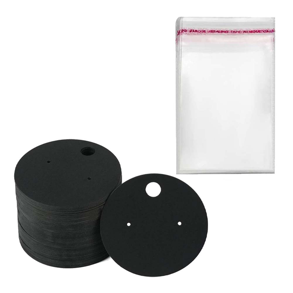 Tarjetero de cartón para pendientes, bolsa de cartón para embalaje de joyería, manualidades, fabricación de pequeñas empresas, lote de 100 unidades