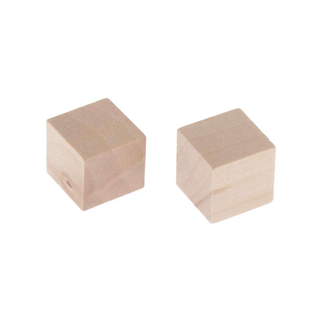 2Cm Houten Kubussen 50Pcs Onvoltooide Vierkante Houten Blokken Voor Kinderen Wiskunde Onderwijs Ambachten & Diy Projecten