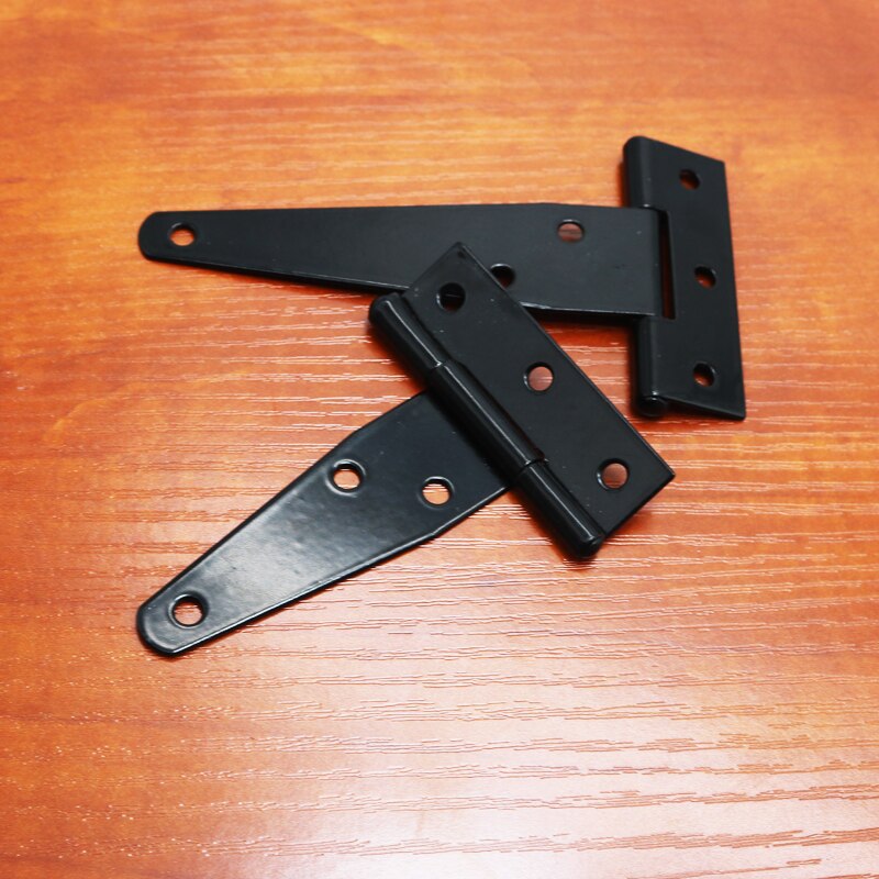 1 Pc 3/4/5/6/8 inch Black Paint T Shape Triangle Hinge Cabinet Shed Wooden Door Gate Hinges Hardware