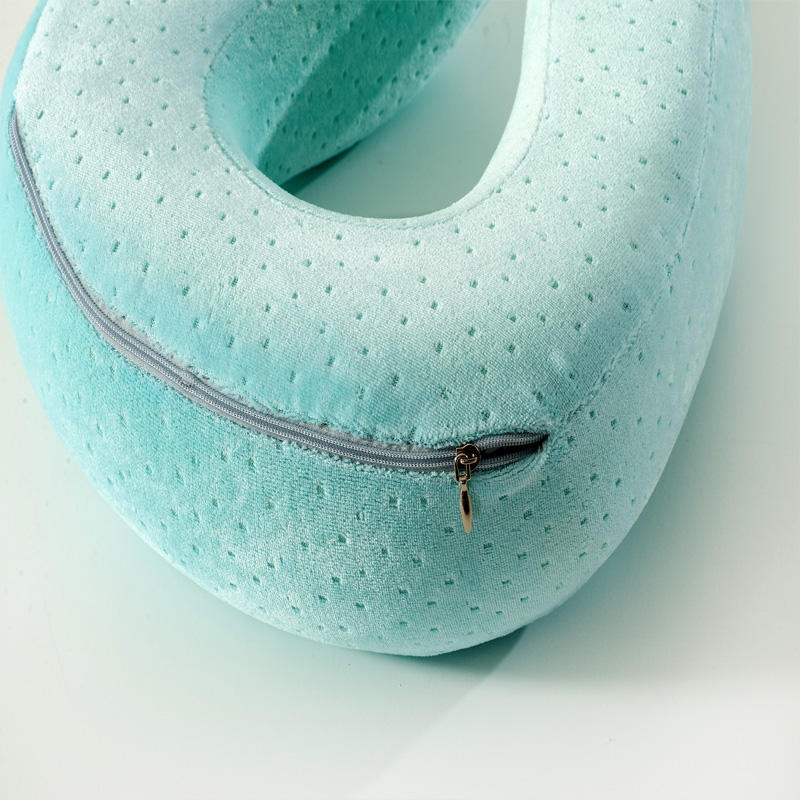 Beaked orthopedische U shape memory Latex fluwelen nek kussen voor bericht/reizen/vliegtuig/rust