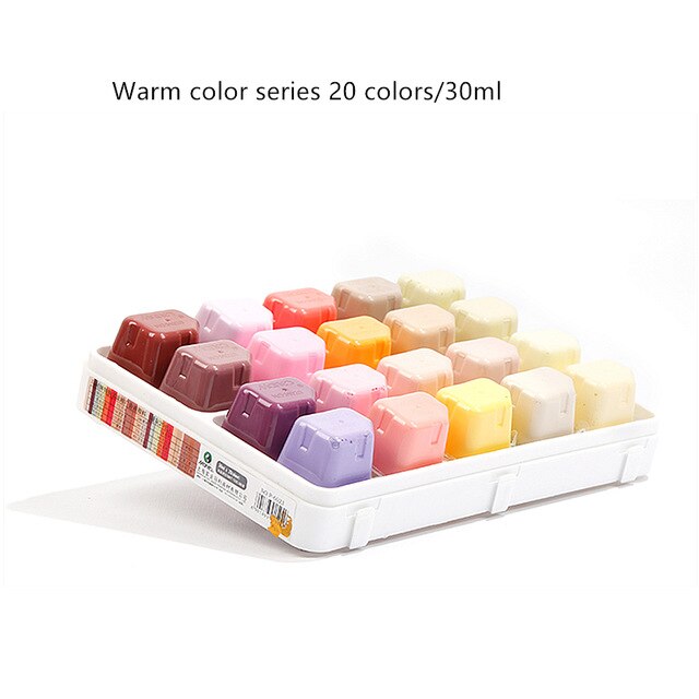 20 farger 30ml gouache akvarellmaling unik gelékopp gouachemaling for kunstnere studenter kunstartikler: Varm farge