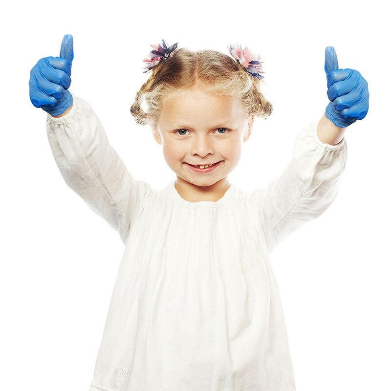 Gants de sécurité jetables universels en Latex/Nitrile, bleus, pour enfants, 1, 6, 10 ou 20 pièces, pour main droite et gauche