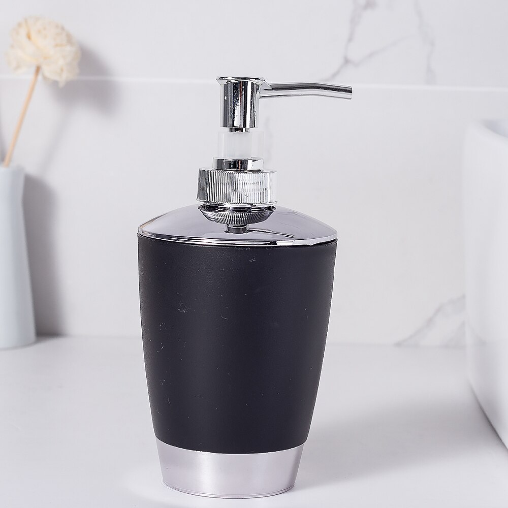 6Pcs Plastic Bathroom Accessories Set Soap Box Toothbrush Toothpaste Storage Rack Soap Dispenser Toilet Brush Trash Can