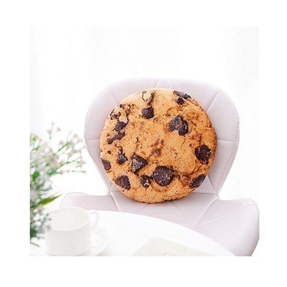 Ronde Sierkussen 13 Inch Chocolade Cookie Pads, Brood Kussen Voedsel Kussens 3D Digital Print Decoratieve Voedsel Vormige Kussen