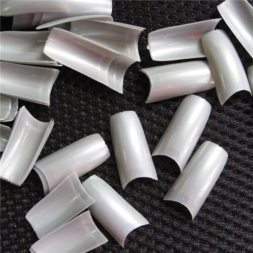 500 PCS French Style Nail Tips Pearl Pearly Color False Acrylic Nails UV Gel Nail Art Tips Tools: Pearl grey