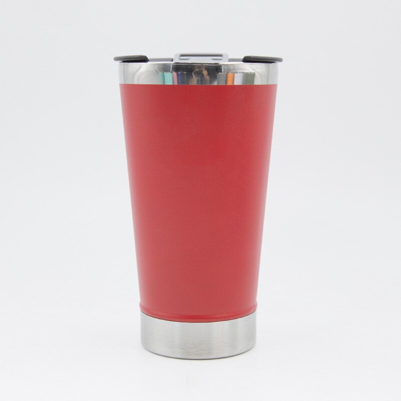 Creativity 304 Stainless Steel Beer Cup Thermos Cup With Bottle Opener 473ML Heat Preservation And Cold Preservation: Red