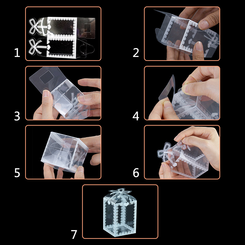 PVC Transparent Box Clear Plastic Packaging Box Wedding Party Favors Chocolate/Candy Box Souvenir Display Case Multi Sizes