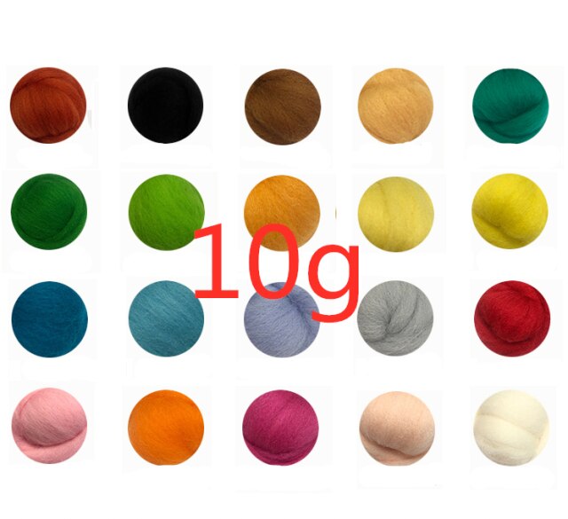 Wolvilt Diy 20 Kleur Beginner Kits 70S Voor Naaldvilten Hand Spinning Diy Materialen: 10g 20bag