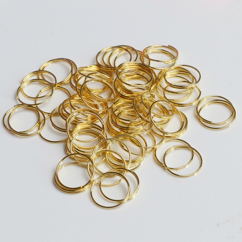 12mm ringe sølv / guld / bronze farve til diy smykker gør stik krystal perler metal stålringe
