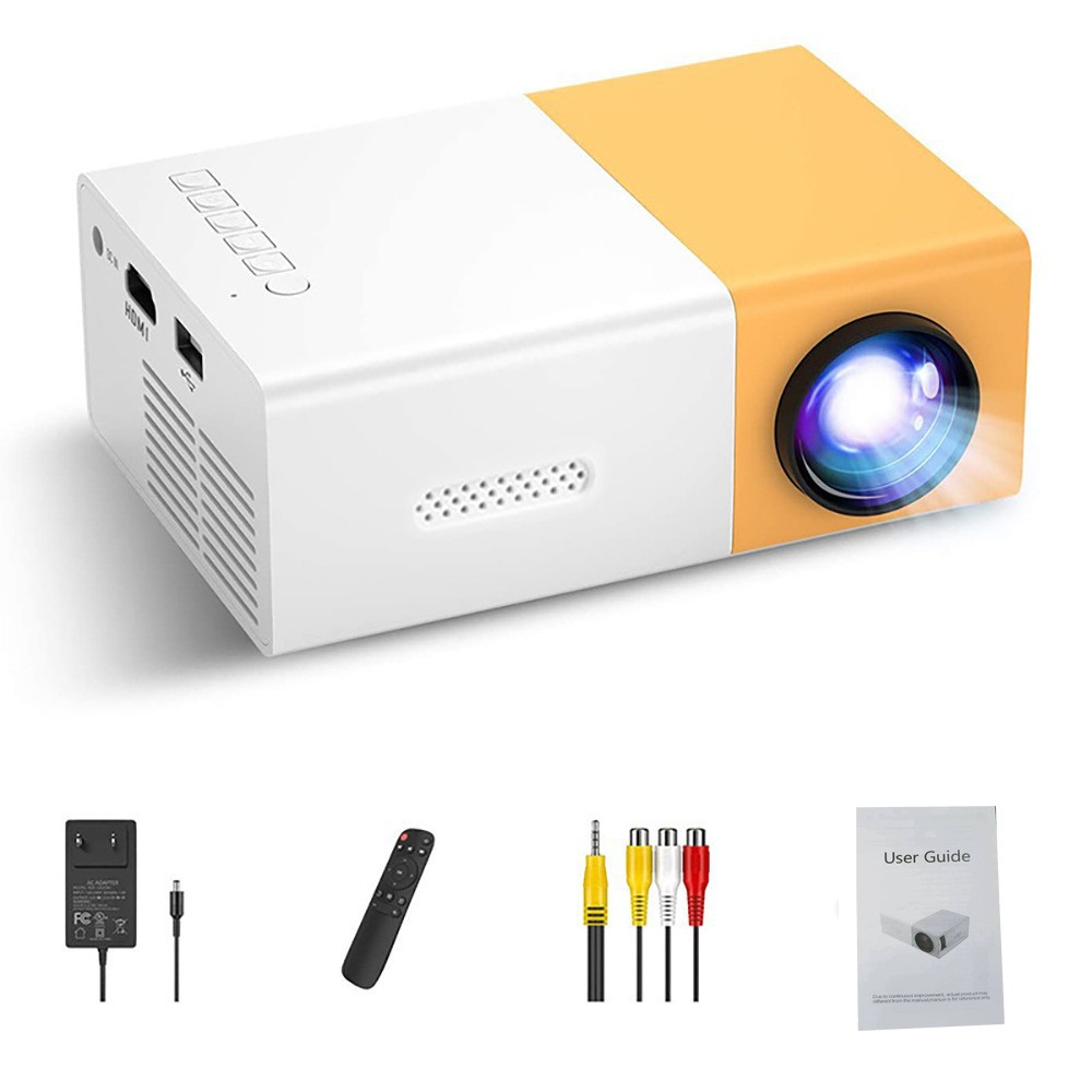 Powerful Native HD Mini Projector Mobile Phone Wired Screen Mirroring Portable Home Theater Projectors Supports HDMI USB Connect