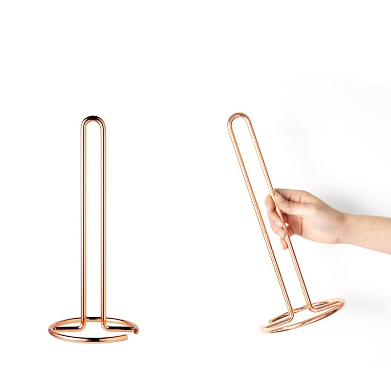 Stainless Steel Kitchen Roll Paper Towel Holder Bathroom Tissue Stand Rose Gold Napkins Rack Home Kitchen Storage Accessories