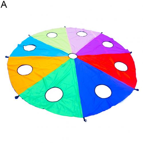 Parapluie arc-en-ciel pliable pour enfants, jouet avec poignées, jeu d&#39;équipe en plein air, accessoires de sport de plein air: A