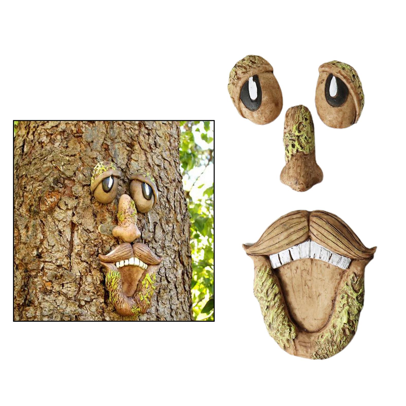 Old Man Tree Hugger Garden Peeker Outdoor Funny Tree Face Sculpture Decor: Style4