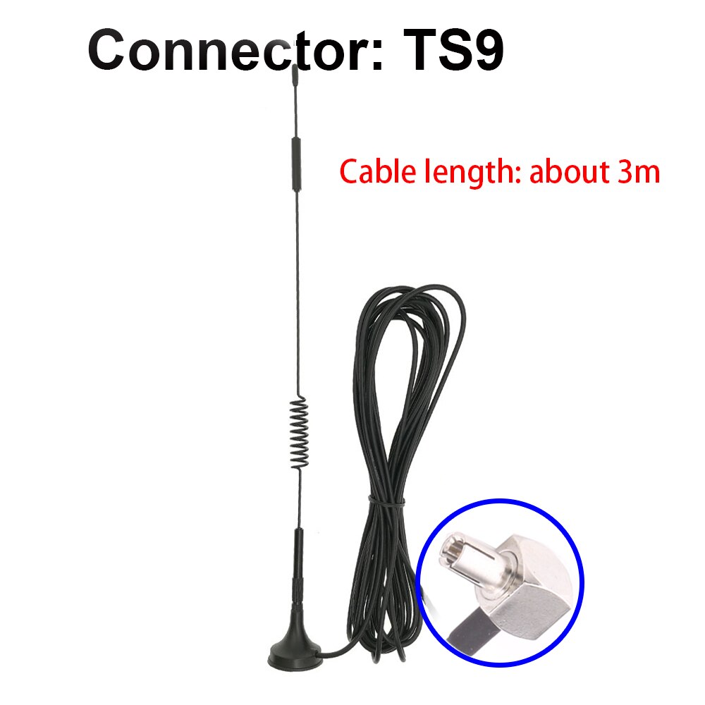 700-2700MHz 12dBi 2G 3G 4G LTE antenne magnétique TS9 connecteur SMA mâle GSM routeur externe antenne: TS9-3M-cable