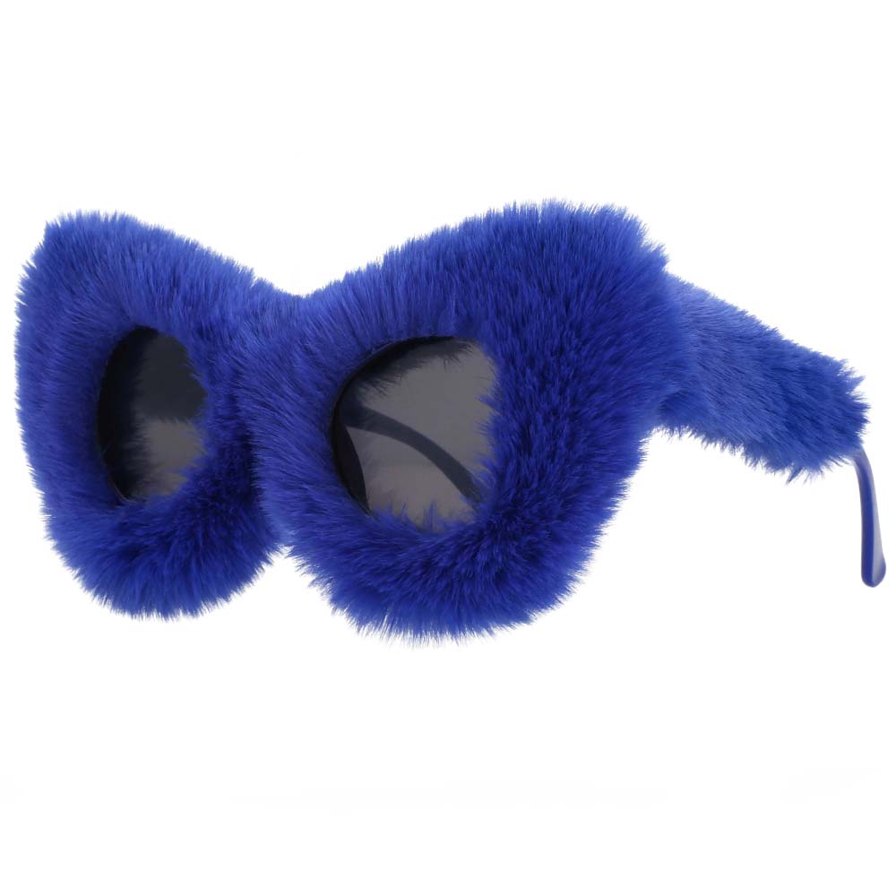Gafas De Sol De ojo De gato para mujer, lentes De terciopelo De piel suave, estilo Punk, a la , UV400, hechas a mano, 54190: Plata