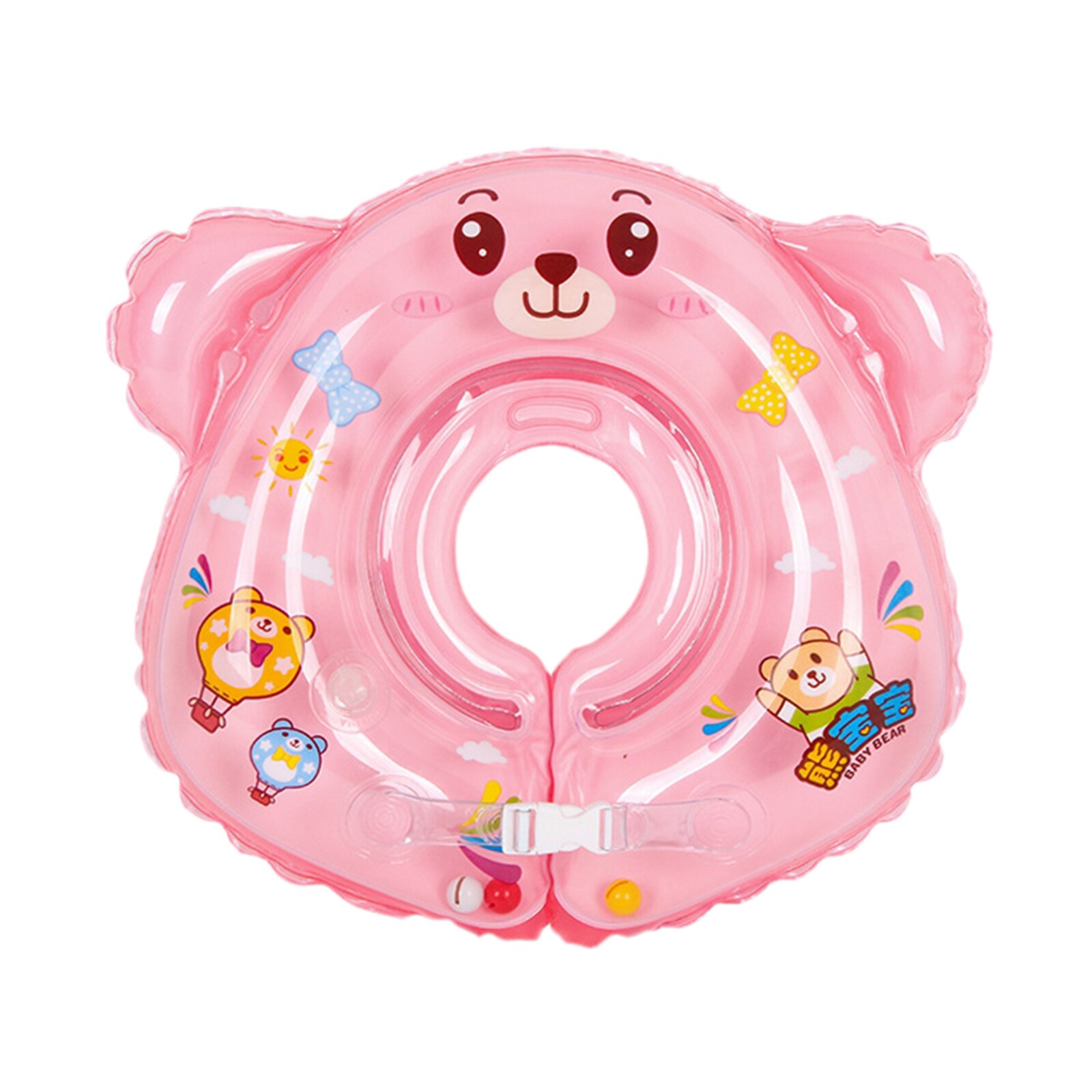 Opblaasbare Baby Zwemmen Float Kinderen Hals Ring Trainer Bad Zwembad Speelgoed: Pink