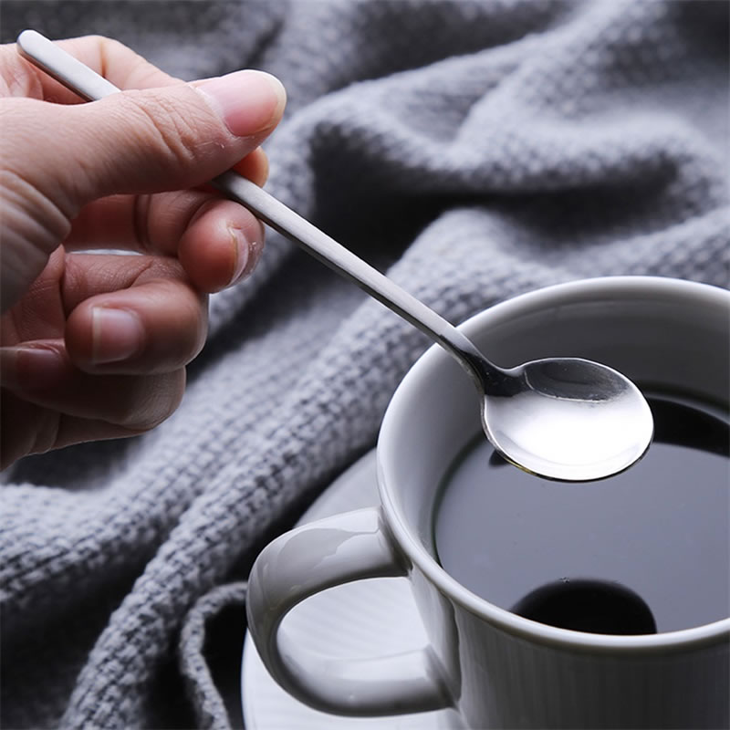 Roestvrij Staal Cirkel Koffie Lepel Espresso Thee Melk Roeren Mengen Serveren Lepel Ijs Dessert Scoop Keuken Accessoires