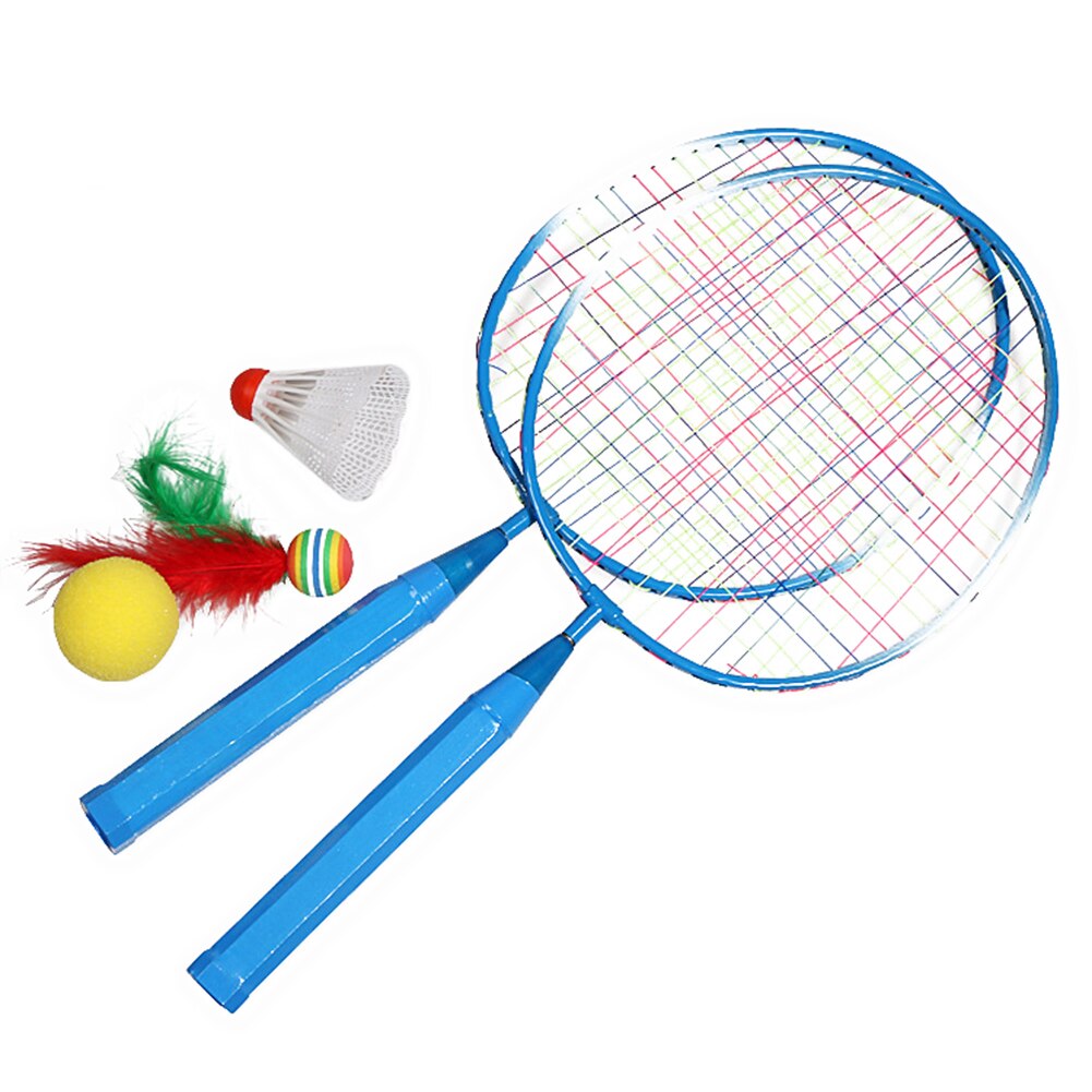 Indoor Outdoor Playing Shuttlecock Racquet Set Sports Badminton Racket for Kids Badminton Rackets Set: Blue