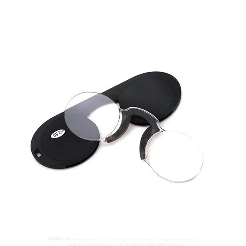 Portable Silicone Nose Clip Pocket Reading Glasses Men Women Mini Keychain Magnifying Presbyopic Rimless Readers Spectacles