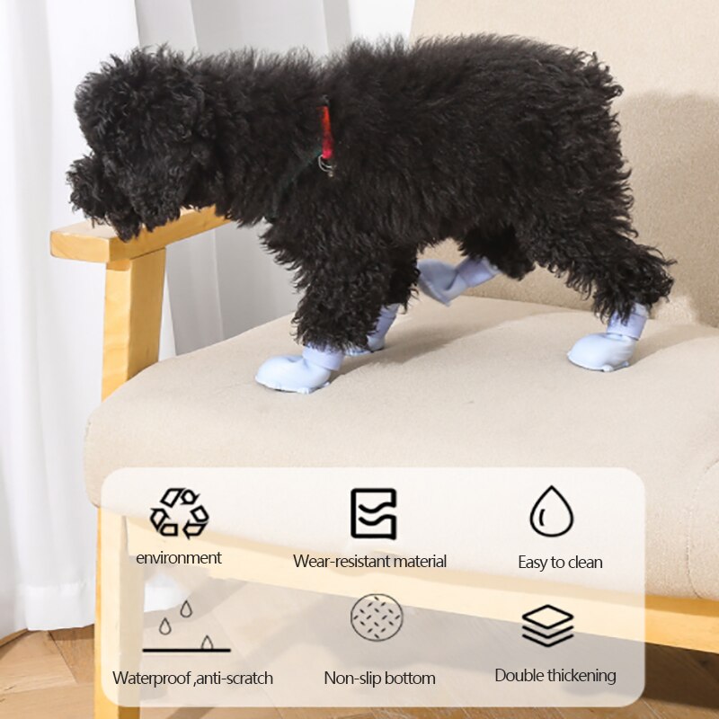 Puppy Schoenen Hond Regen Laarzen Waterdicht Antislip Comfortabele Regen Schoenen Leuke Outdoor Zachte Siliconen Schoenen Voet Set chihuahua