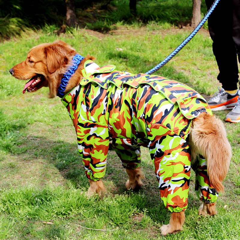 Rood Groen Camouflage Grote Hond Regenjas Waterdichte Regen Jassen Jas Kleding Apparel Labrador Golden Retreiver Samojeed