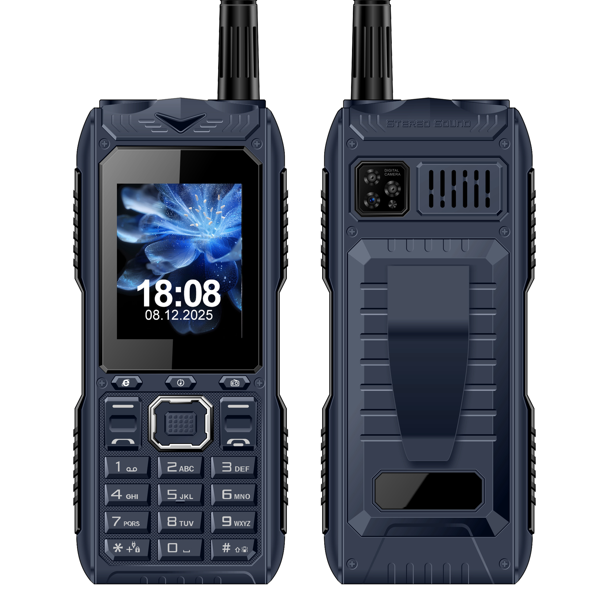 SERVO S555 zawodowiec Telefon komórkowy z 4 kartami SIM, nagrywanie rozmów, lista czarna, odtwarzacz MP4, moc Bank, radio FM, przyciski, funkcja zapasowego zapisu danych, zapasowe telefony komórkowe: czarny