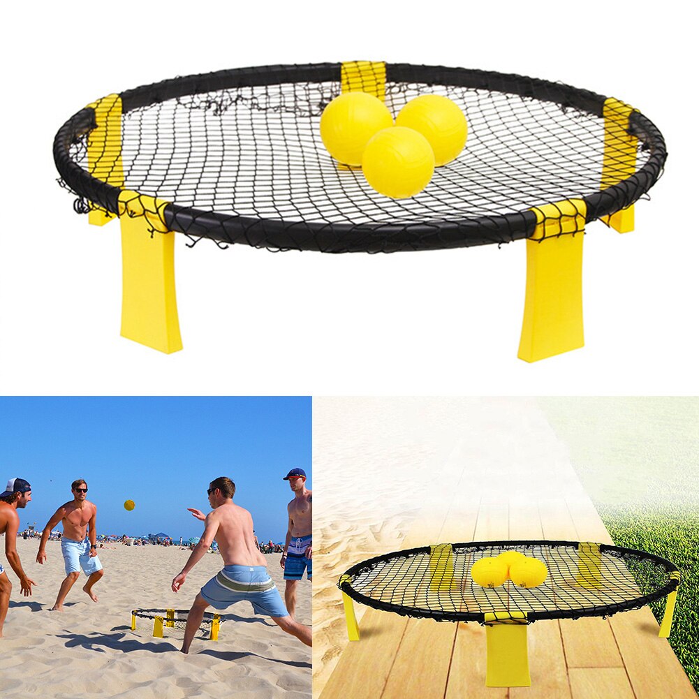 Gräsmatta volleyboll kit gym lägga snurr rund sandstrand utomhus lekplats med väska hem barn barn leker nät bärbar fitness