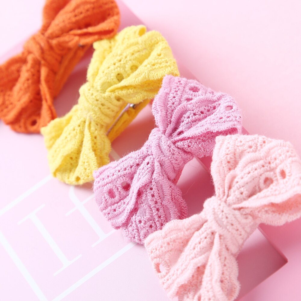 Baby Meisjes Ribbon Hair Bows Met Clip Handgemaakte Baret Bohemian Haarspelden Hoofddeksels Koreaanse Kinderen Haar Accessoires Voor Meisjes
