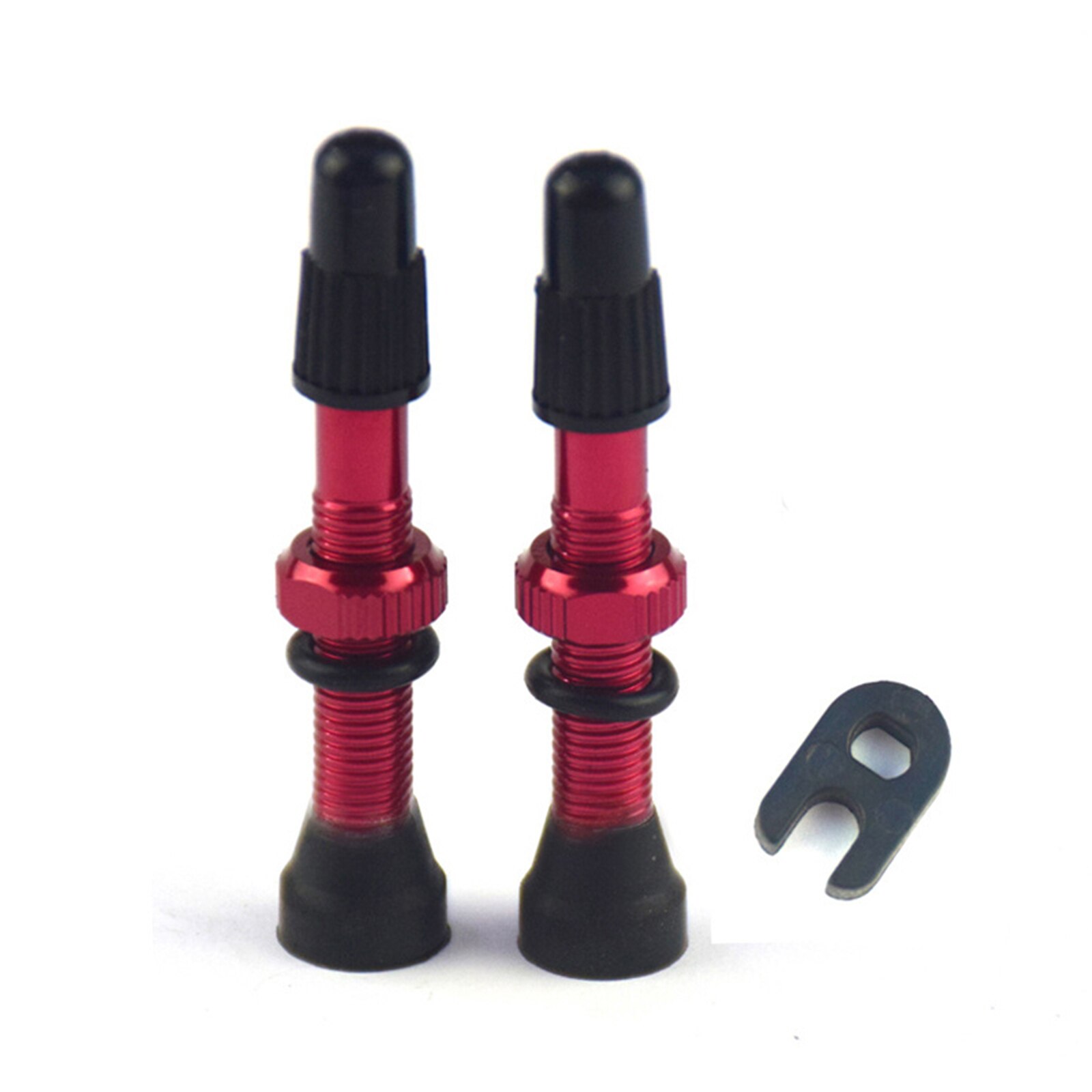 Tubeless Stem Valve Cap Aluminum Alloy 34/46/64mm Bike Accessories 1PC Tubeless Sealant 1Pair For Road MTB Presta Valve: Red A12
