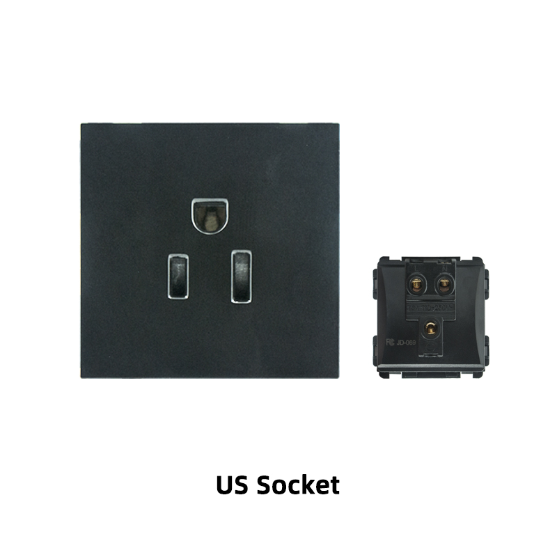 Prise de courant murale Usb, UK US, panneau plastique noir, Module de bricolage, fonction clé, combinaison libre prises électriques prise electrique prise murale prise usb encastrable douille legrand prise murale usb: UA Socket