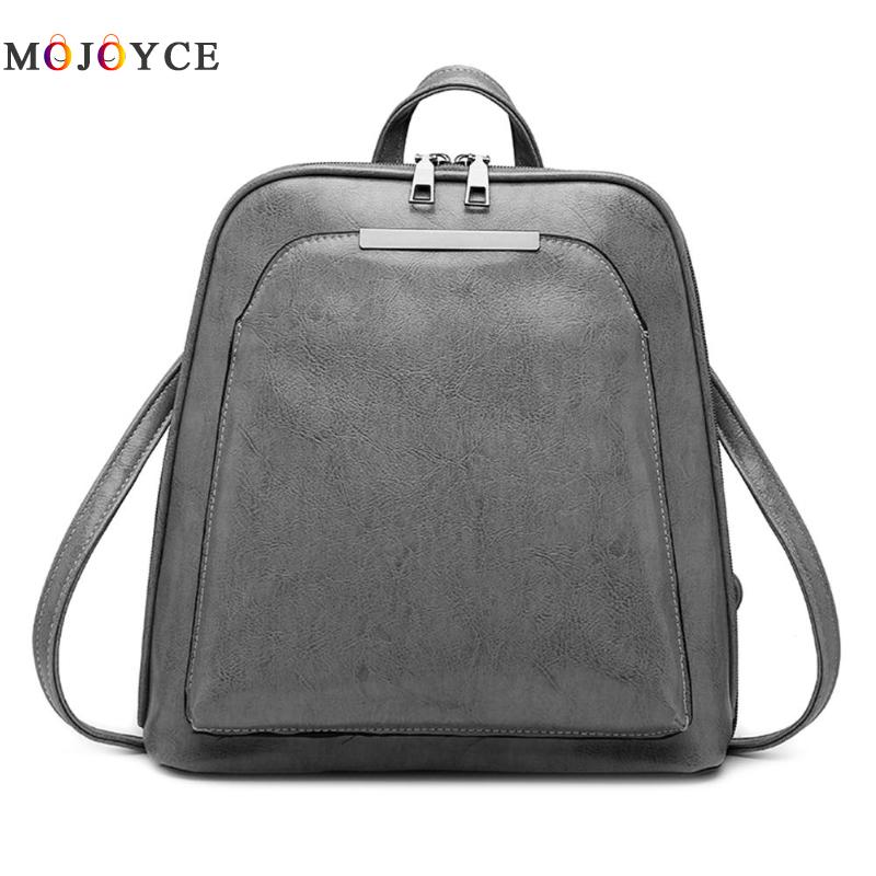 Vintage Oil Wax Leather Backpack Women Travel Satchel Casual Shoulder School Bagpack Female Back packVintage Oil Wax Leather