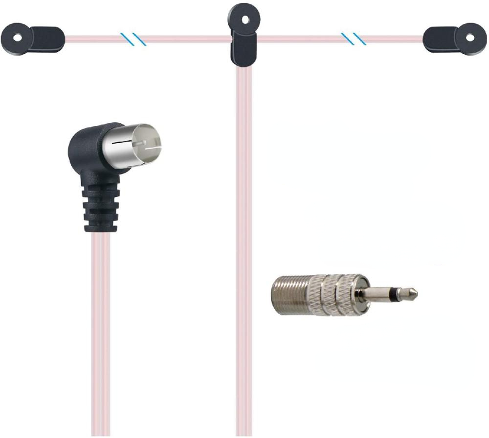 Flex F type 75 Ohm FM Dipole Radio Antenna with different adapters for Top Radio Stereo Receiver HiFi AV Mini System Stereo Kit: Blue