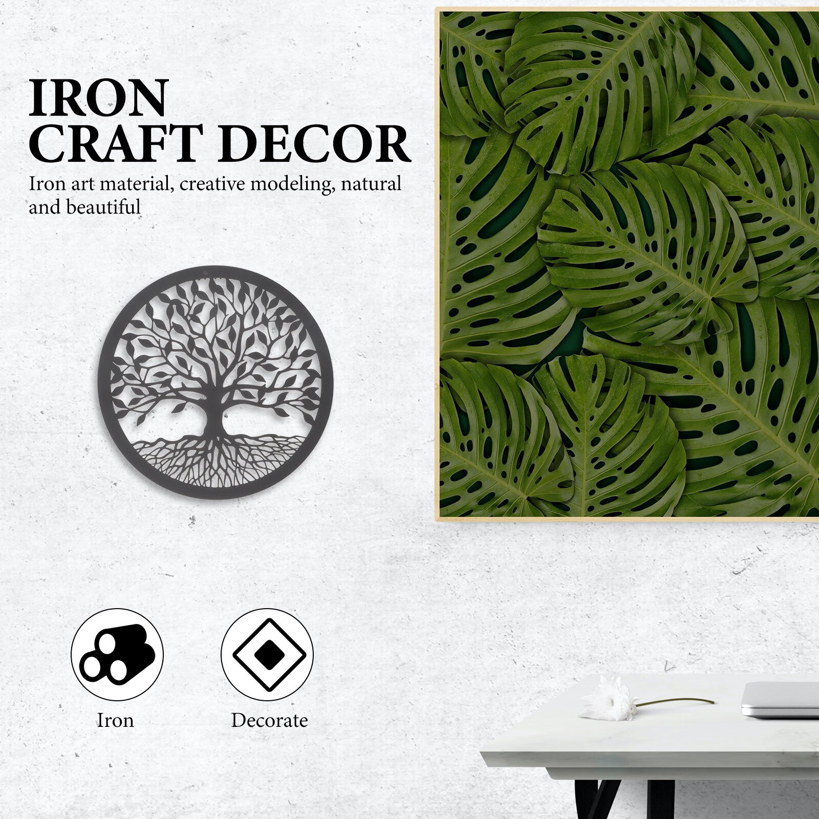 Iron Silhouette Wall Decor Hanging Iron Craft Wall Decor for Home Garden Yard