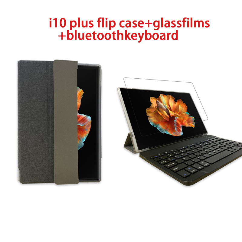 BMAX i10Plus Original Tablet Case 10.1 inches Leather Cover Bluetooth Keyboard Glass Protector Screen: casegladkeyboard