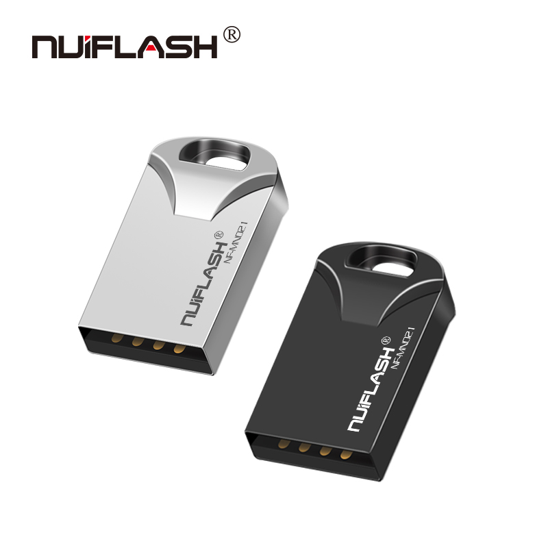 Nuovo nuiflash del metallo mini usb flash drive 64GB 32GB 16GB 8GB 4GB Pen Drive portatile 128GB usb 2.0 del usb del bastone di Memoria flash disk
