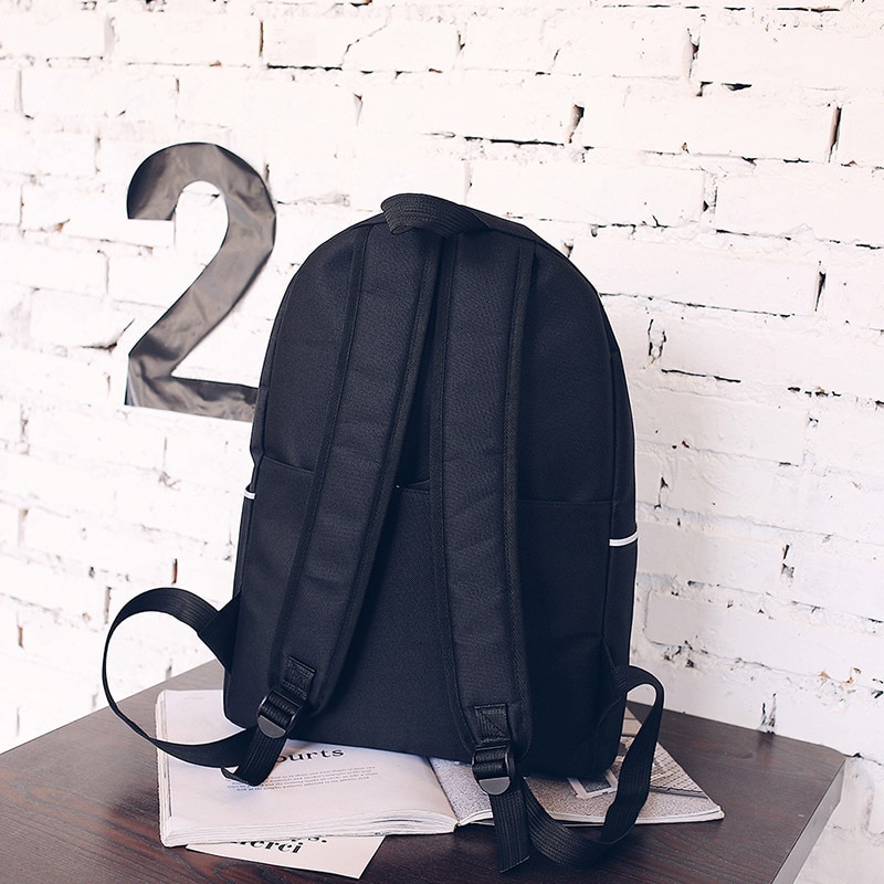 Collège filles sacs d'école pour adolescents collège lycée sac à dos femmes sac pour l'école adolescent étudiant Bookbags grand Nylon noir