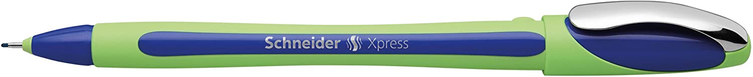Schneider Xpress Fineliner 0.8mm Porous Point Pen, Blue, Signature Pen, Box of 10