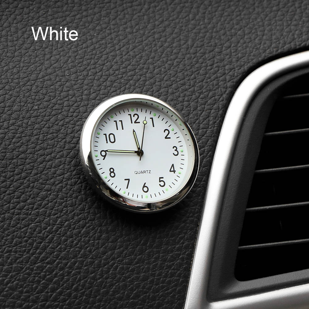 Auto Klok Uurwerk Auto Decoratie Elektronische Meter Auto Interieur Ornament Automobiles Sticker Horloge Interieur In Auto Accessoires: White