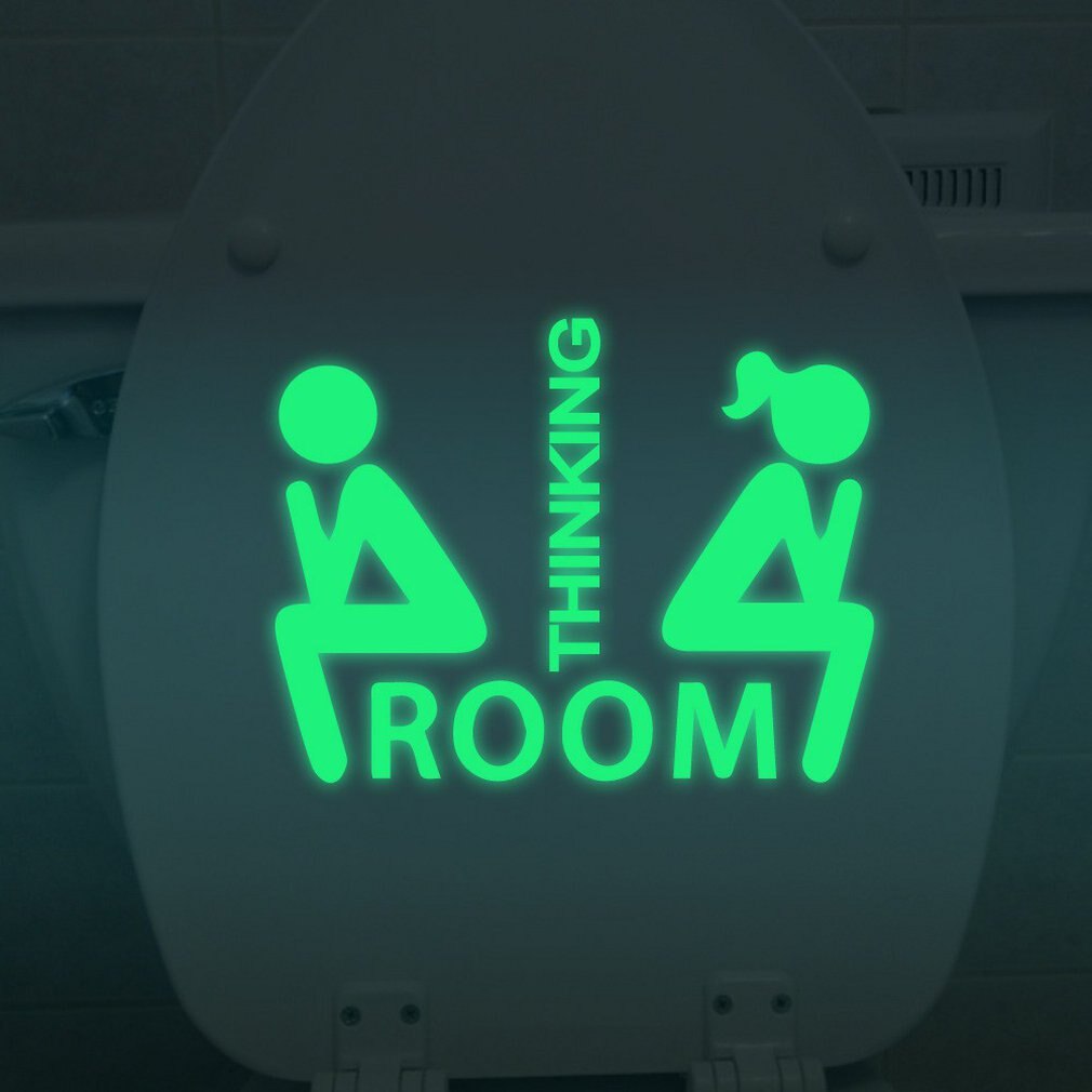 Room Thinking Carved Luminous Toilet Stickers Self Adhesive Toilet Stickers Waterproof Toilet Decorative Sticker