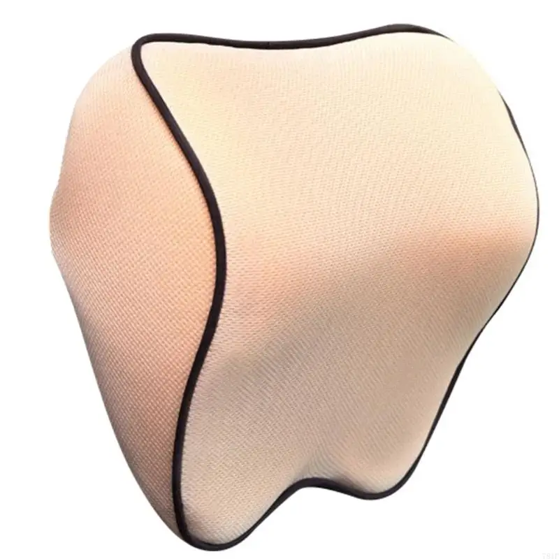 Memory Foam Car Neck Pillow Comfortable Breathable Headrest for Commuters Removable Cover for Travel Office Use: WHITE