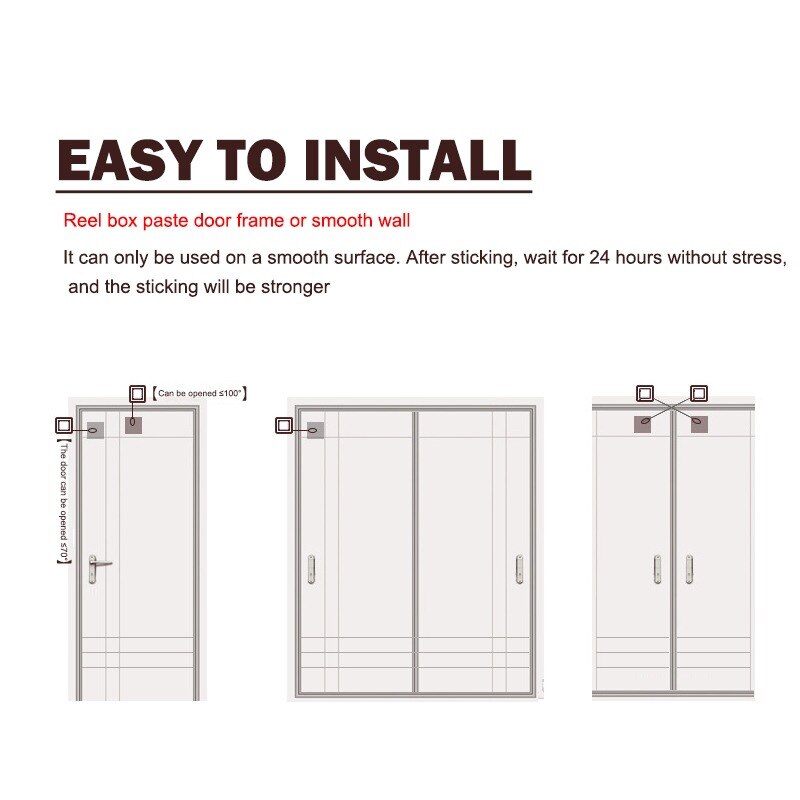 90Cm Eenvoudige Deurdranger Buiten Punch-Gratis Intrekbare Automatische Sensor Deursluiters Zelf Pull Lijn Onder Deur Beugel dichter