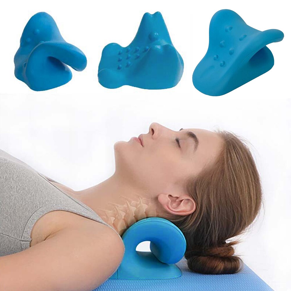 Almohada de masaje para alivio del dolor Cervical, dispositivo de tracción quiropráctica, relajante para el cuello y los hombros: 05