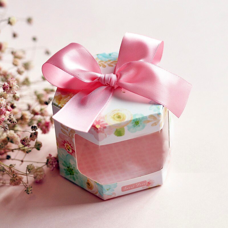 20/50/100pcs Wedding Candy Box Window Baby Shower Girl Cookie Chocolates Sweets Packaging Paper Bag Party Favors Small: c / 100pcs