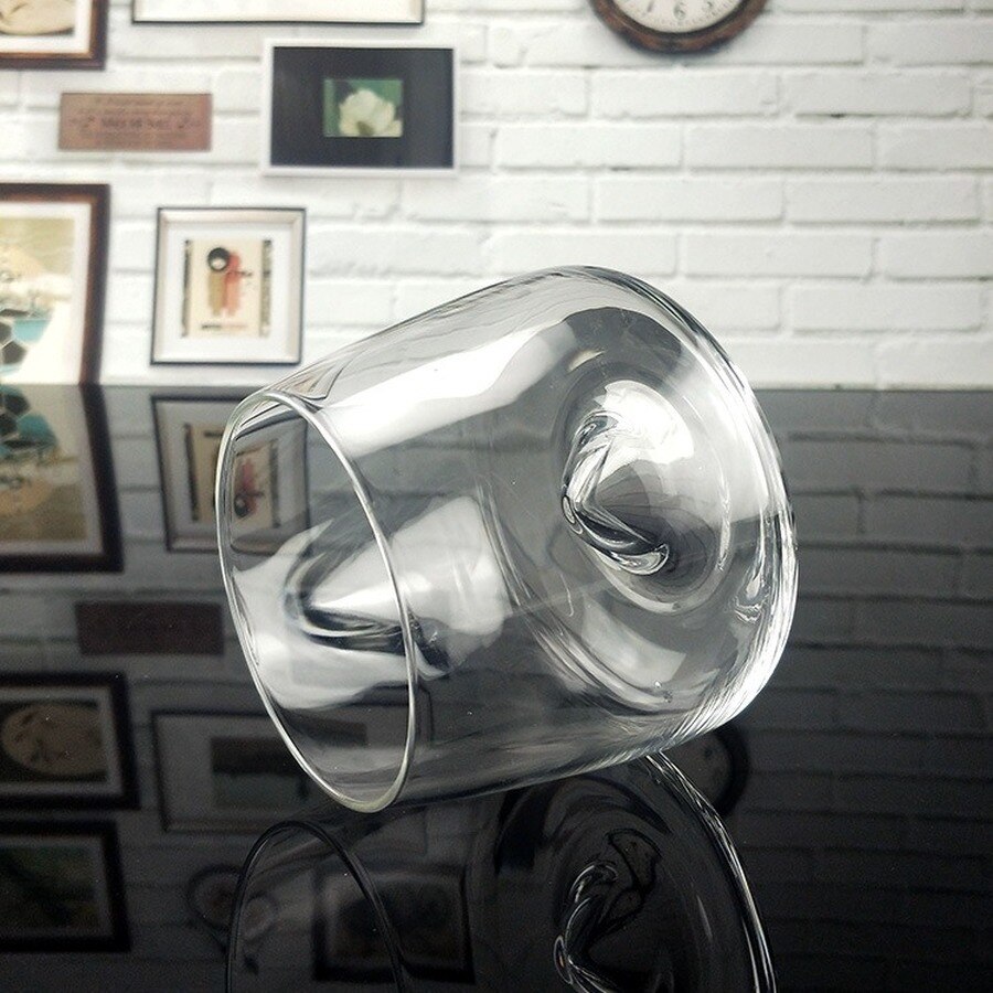 300ml/380ml Crystal Transparency Whiskey Glass Concave Bottom Cups Round Wine Glasses Hotel Bar Party Drinkware for Man